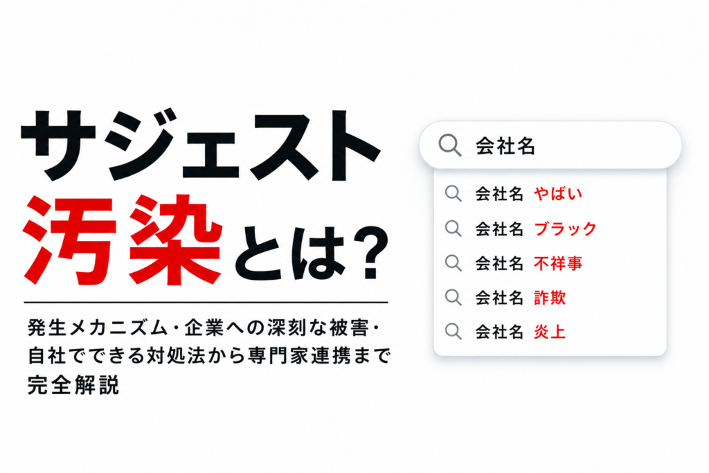 サジェスト汚染とは？発生メカニズム・企業への深刻な被害・自社でできる対処法から専門家連携まで完全解説
