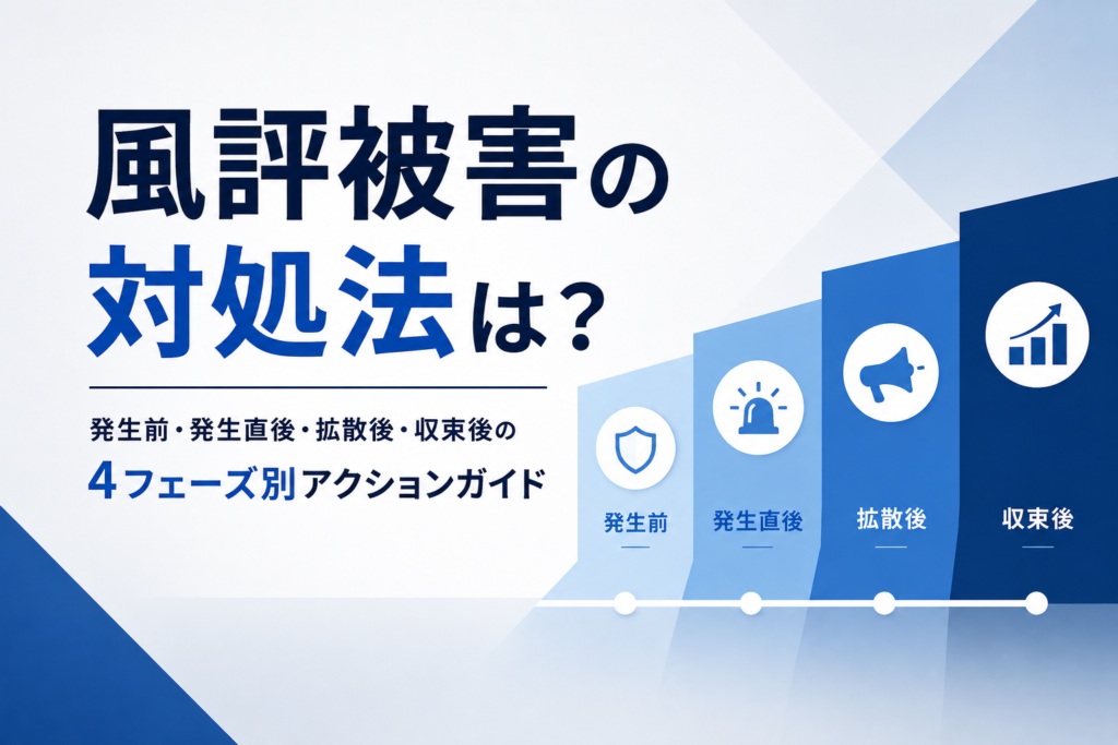 風評被害の対処法は？発生前・発生直後・拡散後・収束後の4フェーズ別アクションガイド